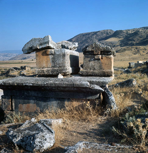 Turkey Pamukkale ancient Hierapolis Roman tomb