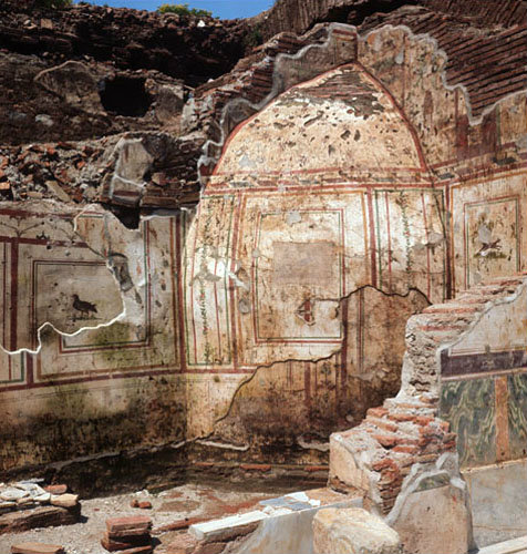 Turkey Ephesus  murals on the walls of the steam baths in a Roman villa dating from the 2nd century AD