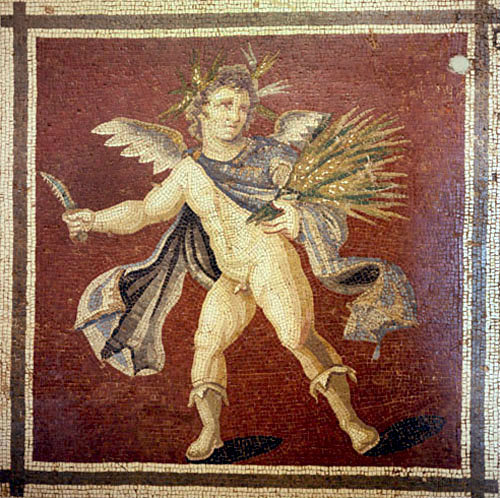 Summer, one of the second century Four Seasons mosaics from Daphne, Archaeological Museum, Antioch, Turkey