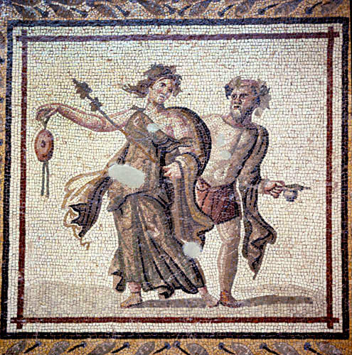 Bacchic dancers, second or third century mosaic from Samandag near Antioch, Archaeological Museum, Antioch, Turkey