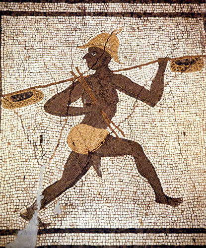 Black fisherman, second century mosaic from Antioch, Archaeological Museum, Antioch, Turkey