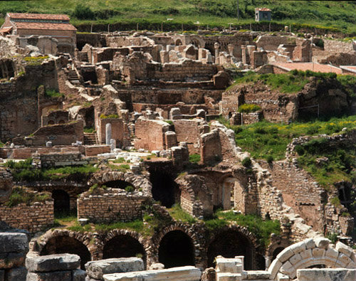 Turkey Ephesus  a five terraced Roman Villa built in the first century AD overlooking the Street of the Curetes