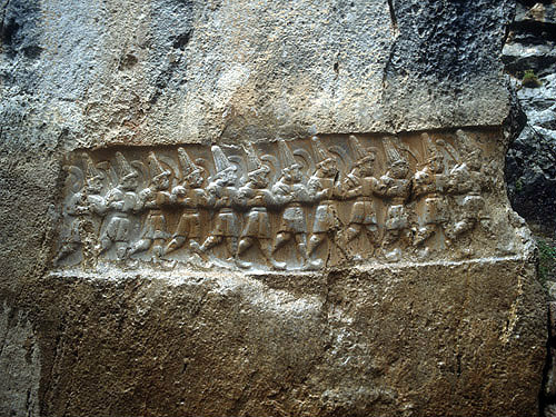 Procession of gods in small gallery, Hittite Sanctuary, Yazilikaya, Turkey