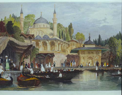 Mosque of Buyuk Camii, Scutari, 19th century engraving by Thomas Allom 