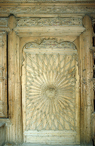 Turkey, Karaman (Laranda) wood carving in house built 1778 for Haci Omer Aga