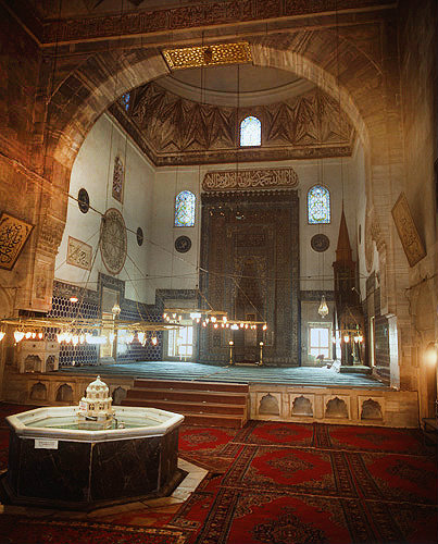 Turkey, Bursa, Yesil Cami interior of early 15th century mosque