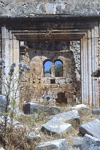 Papylos Church on north side of chasm, Kanlidivane (Canytelis), Turkey