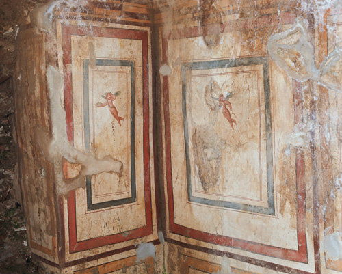 Turkey Ephesus a mural of cherubs in a Roman Villa