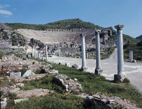 Turkey Ephesus the Arcadian way leading to the Theatre which was constructed during the Hellenistic period
