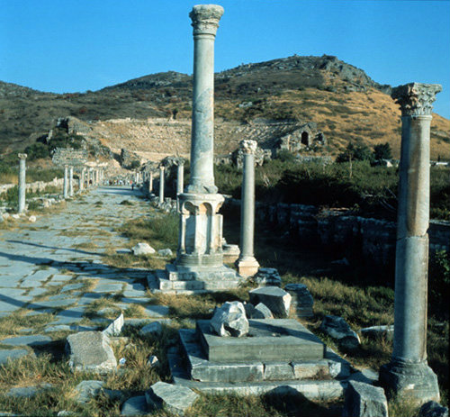 Turkey Ephesus the Arcadian Way and columns