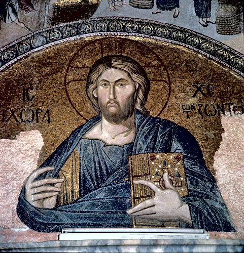 Turkey Istanbul Kariye Camii mosaic of Christ  Pantocrator in the Narthex 14th century