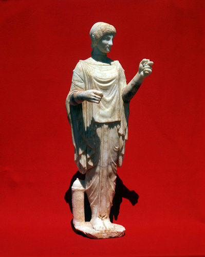 Turkey Ephesus marble figure of a Peplophoros, possibly one of the Muses, Terpsichore with missing lyre, 1st century AD
