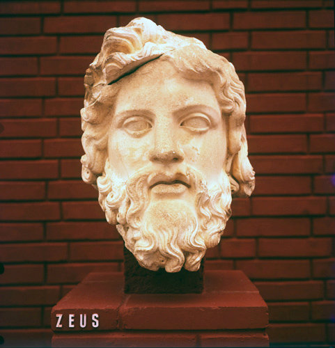Turkey Ephesus Zeus 1st century AD head was found near the Temple of Domitian now in the Ephesus Museum