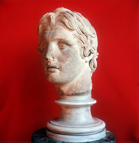 Turkey head of Alexander the Great found at Pergamon  2nd century BC  Archaeological Museum Istanbul