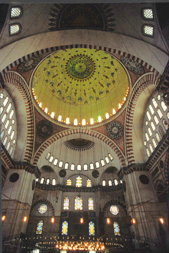 Turkey Istanbul the Suleymaniye Camii Interior 16th century Ottoman mosque