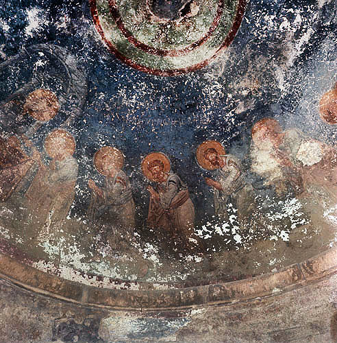 Wall painting of communion of the apostles, Church of St Nicholas, Myra, Turkey