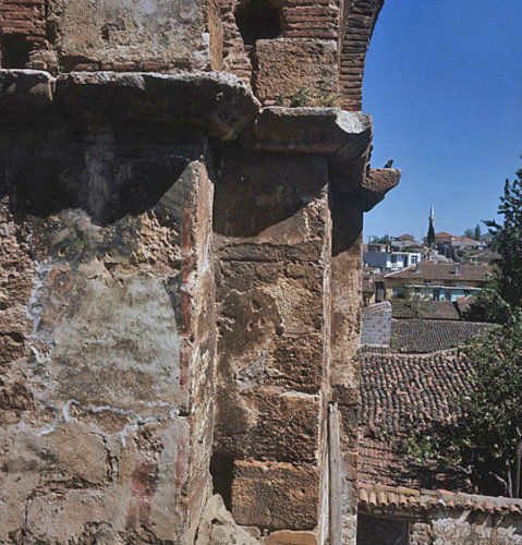 Basilica remains, showing eleventh century wall painting of Annunciation, Philadelphia, Turkey