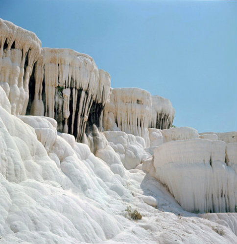 Turkey  Pamukkale ancient Hierapolis  calcium carbonate formations made by the hot springs