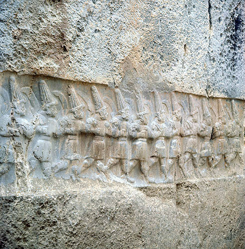 Procession of warrior gods, 1350-1250 BC, Hittite Sanctuary, Yazilikaya, Turkey