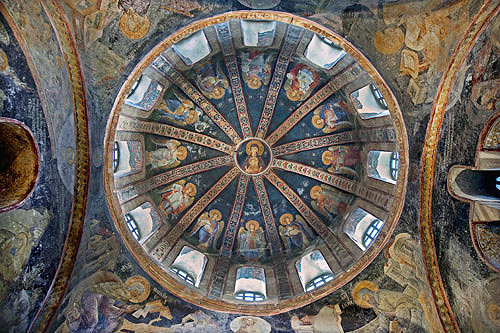 Virgin and Child surrounded by angels, early fourteenth century, west dome, Paracclesion, Kariye Camii, Istanbul, Turkey