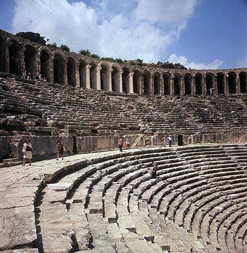 Roman theatre, built by Greek architect Zenon, 155 AD, Aspendos in Pamphylia, Turkey
