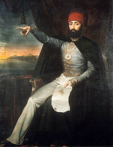 Sultan Mahmut II, 1808-1839,  portrait in the Topkapi Palace Museum, Istanbul, Turkey