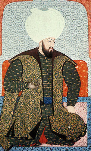 Beyazid II, portrait from sixteeth century manuscript, H 1563, "The Genealogy of the Ottoman Sultans", Topkapi Palace Museum, Istanbul, Turkey