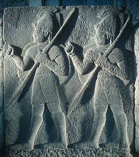 Relief of procession of Assyrian style soldiers, from Carchemish, second half of eighth century BC, Hittite Museum Ankara, Turkey