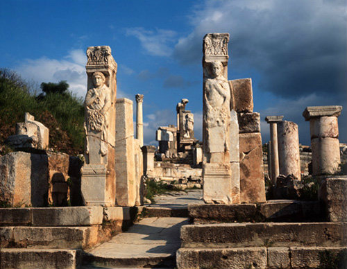 Turkey Ephesus  gateway at the top of the Street of The Curetes