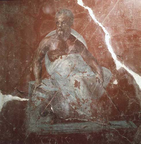 Socrates, Ist century BC wall painting, Ephesus, Turkey