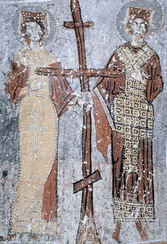 Saints Constantine and Helen, circa 1070, Yilan Kilise, Cappadocia, Turkey