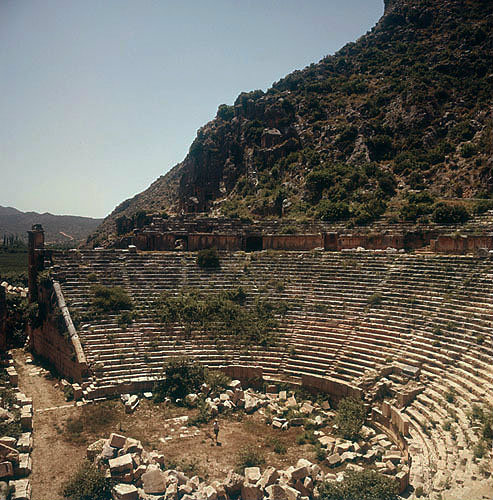 Turkey, Myra, Theatre which dates from the Roman period, St Paul came here on his way to Rome