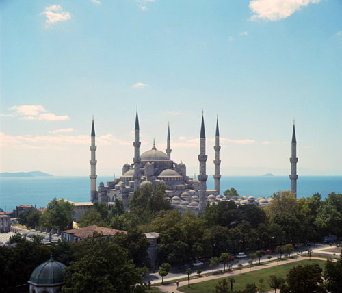 Turkey Istanbul the Sultan Ahmet or Blue mosque  built by the Imperial architect Mehmet Aga, 1609-17