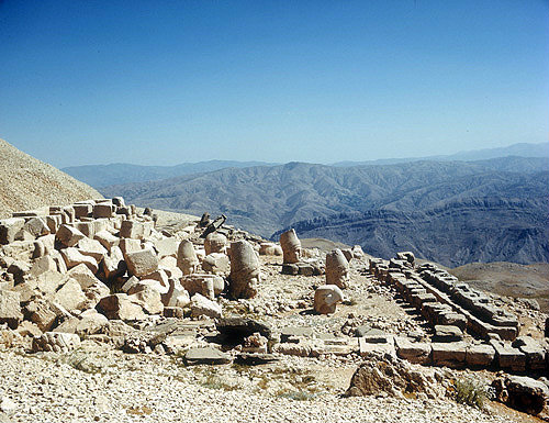 West terrace complex, circa 50 BC, west side of Nemrud Dag tomb sanctuary, south eastern Turkey