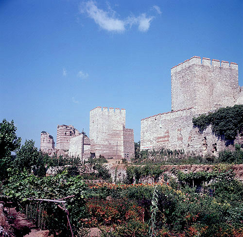 City walls built by Theodosius, fifth century BC, Istanbul, Turkey