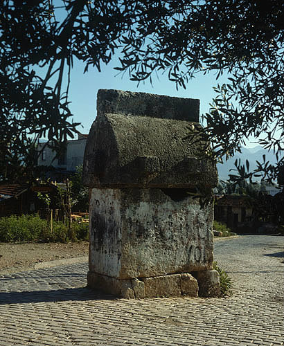 Turkey, Lycia, 4th century BC tomb in the street