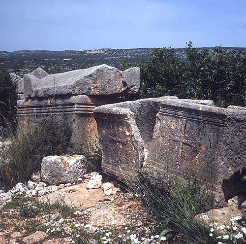 Two sarcophagi in Christian necropolis dating from fourth and fifth centuries AD, ancient Elaiussa Sebaste, Turkey