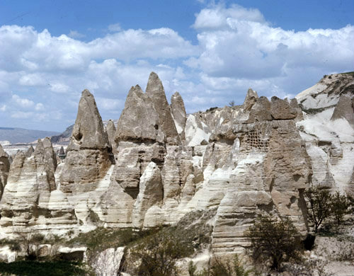 Panorama of cones near Goreme Valley, Cappadocia, Turkey