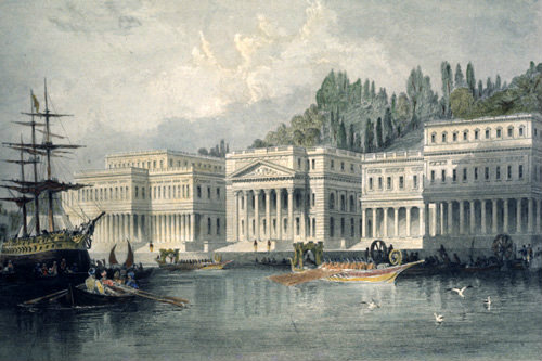 Turkey the Palace of Sultan Mahmut II on the Bosphorus painted by Laura Lushington