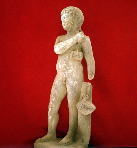 Turkey Ephesus Roman terracotta statue of boy 2nd century AD