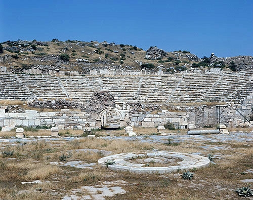 Theatre, originally constructed in late Hellenistic period, modified second half of second century AD, Aphrodisias, Turkey