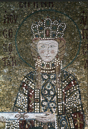 Turkey Istanbul Hagia Sophia Empress Irene detail from a mosaic 11th century