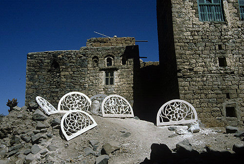 Plaster frames for windows, Jibla, Yemen