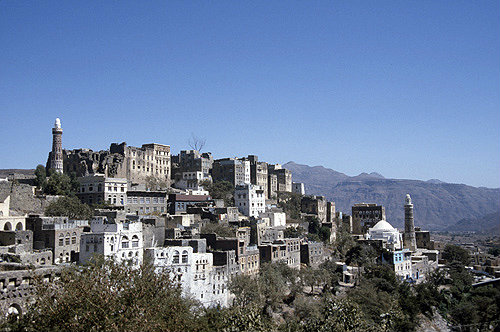 Town seen from Great Mosque, Jibla, Yemen