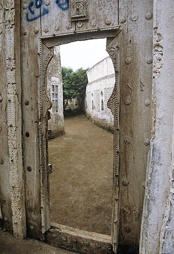 View through doorway, Zabid, North Yemen