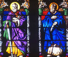 Saints Paul and Bartholomew, east clerestory, south transept, 1813, by W.R.Eginton Wells Cathedral, Somerset, England