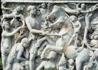 Endymion, detail of marble Roman sarcophagus, circa 230, bought in Rome by Lord Astor, Cliveden House, Buckinghamshire, England