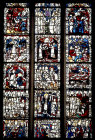Apocalypse panels, middle section of fifteenth century Great East Window, York Minster, Yorkshire, England