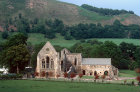 Valle Crucis Abbey, exterior, west aspect, Cistercian abbey founded 1201, dissolved 1537, Llantysilio, Denbighshire, Wales