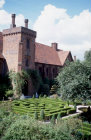 Hatfield House, Old Palace, built 1497 by Bishop of Ely, and maze, Hatfield, Hertfordshire, England